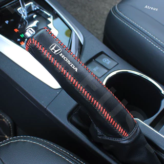 Honda ปลอกหุ้มเบรคมือสําหรับรถยนต์ ปลอกหุ้มลูกบิดรถยนต์ หนังเทียม ปลอกหุ้มเบรคมือ กันลื่น ครอบเบรคมือ สำหรับ Honda Civic 11th 10th gen fe fk fd Fit ge HRV Jazz gk City Hatchback Odyssey CRV BRV WRV Mugen