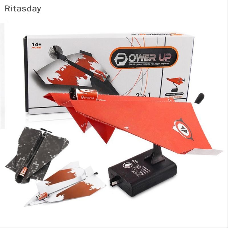 Ritasday เครื่องบิน Rc กระดาษพับรุ่น DIY มอเตอร์สีแดง Rc เครื่องบิน Power Kids Boy ใหม่