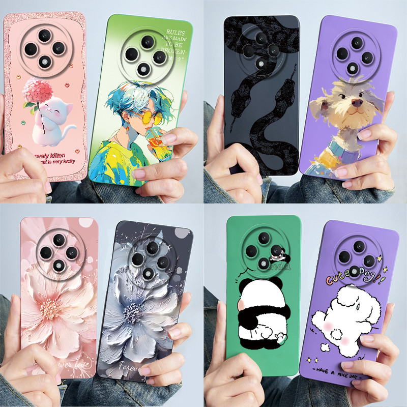 สําหรับ OPPO Reno 12 F 4G / Reno12 FS Reno12 F 5G เคสโทรศัพท์ Reno12F CPH2637 CPH2687 ฝาครอบซิลิโคนอ่อนนุ่มหวานทาสีการ์ตูนน่ารักพิมพ์ Coque ปลอก