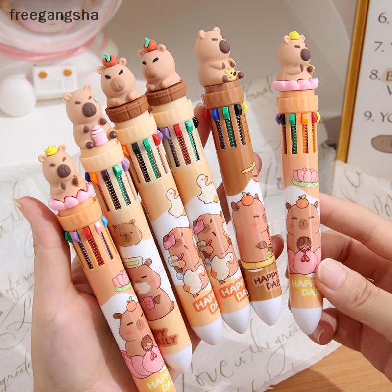 [FREG] 36 ชิ้นตุ๊กตาการ์ตูน 10 สีปากกาลูกลื่นน่ารักปากกาเจล Quick-Drying Neutral ปากกาเครื่องเขียนนักเรียนสํานักงานอุปกรณ์การเรียนของขวัญ FDH