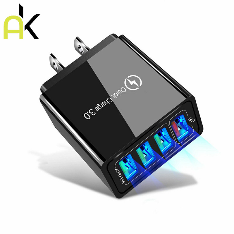 AK อะแดปเตอร์ชาร์จเร็ว 65W USB QC 3.0 PD USB Type C 4-IN-1