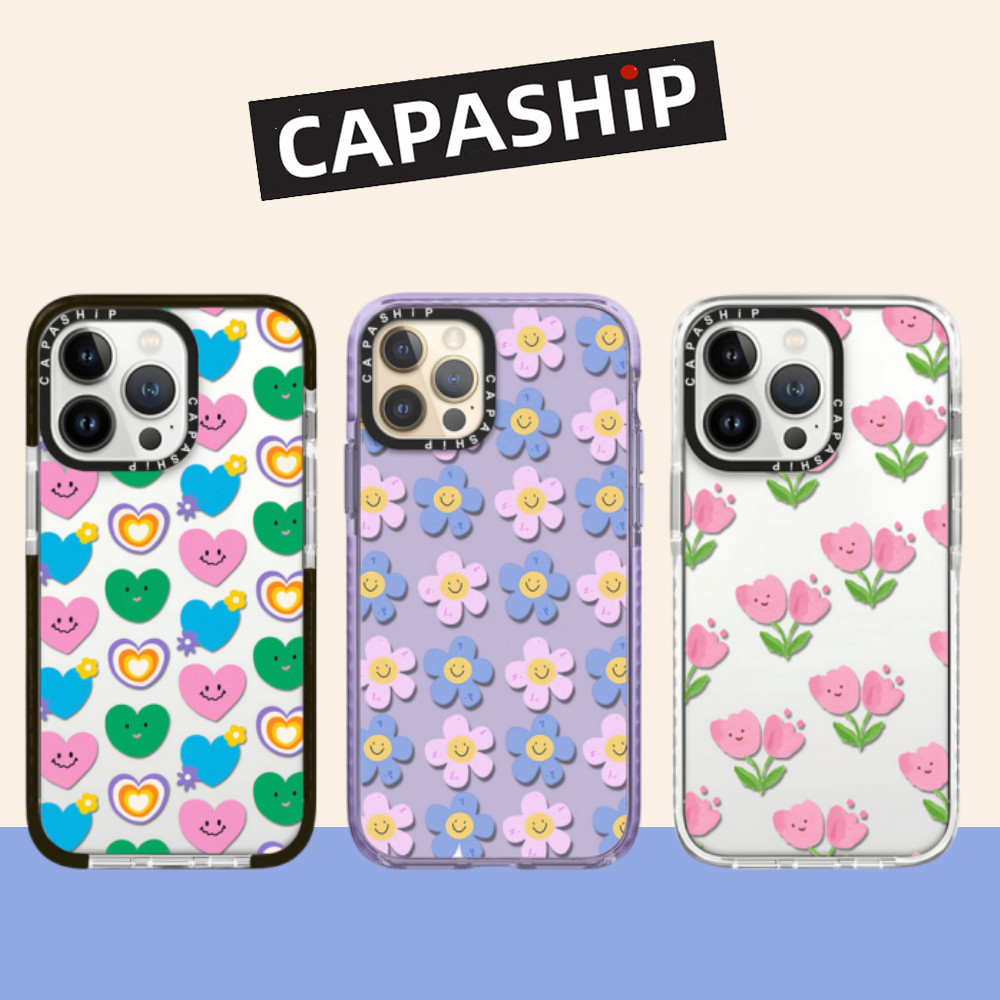 Capaship ยิ้ม Daisy ปกป้องกรณีโทรศัพท์อ่อนสําหรับ iPhone 16 Pro Max 16 Plus 15 Pro Max 14 13 12 11 Pro Max XR IX กรณีห่อกันกระแทกด้านหลังปลอก