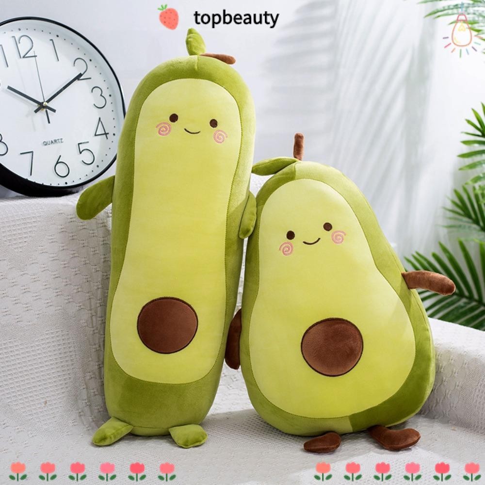 ท็อปบิวตี้ ตุ๊กตาอะโวคาโดผลไม้ตุ๊กตานอนอะโวคาโดสีเขียวยักษ์ของเล่นนุ่ม35/50/65เซนติเมตรหมอนนอนสาว