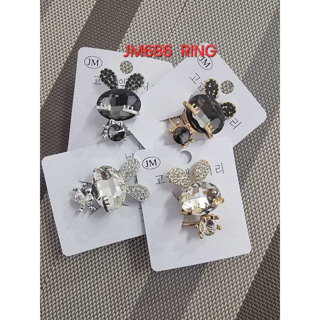 หลายที่สุด Diamond Rabbit Motif Hijab Rings - Diamond Gem Rabbit Motif Hijab Rings - อุปกรณ์ฮิญาบ - 