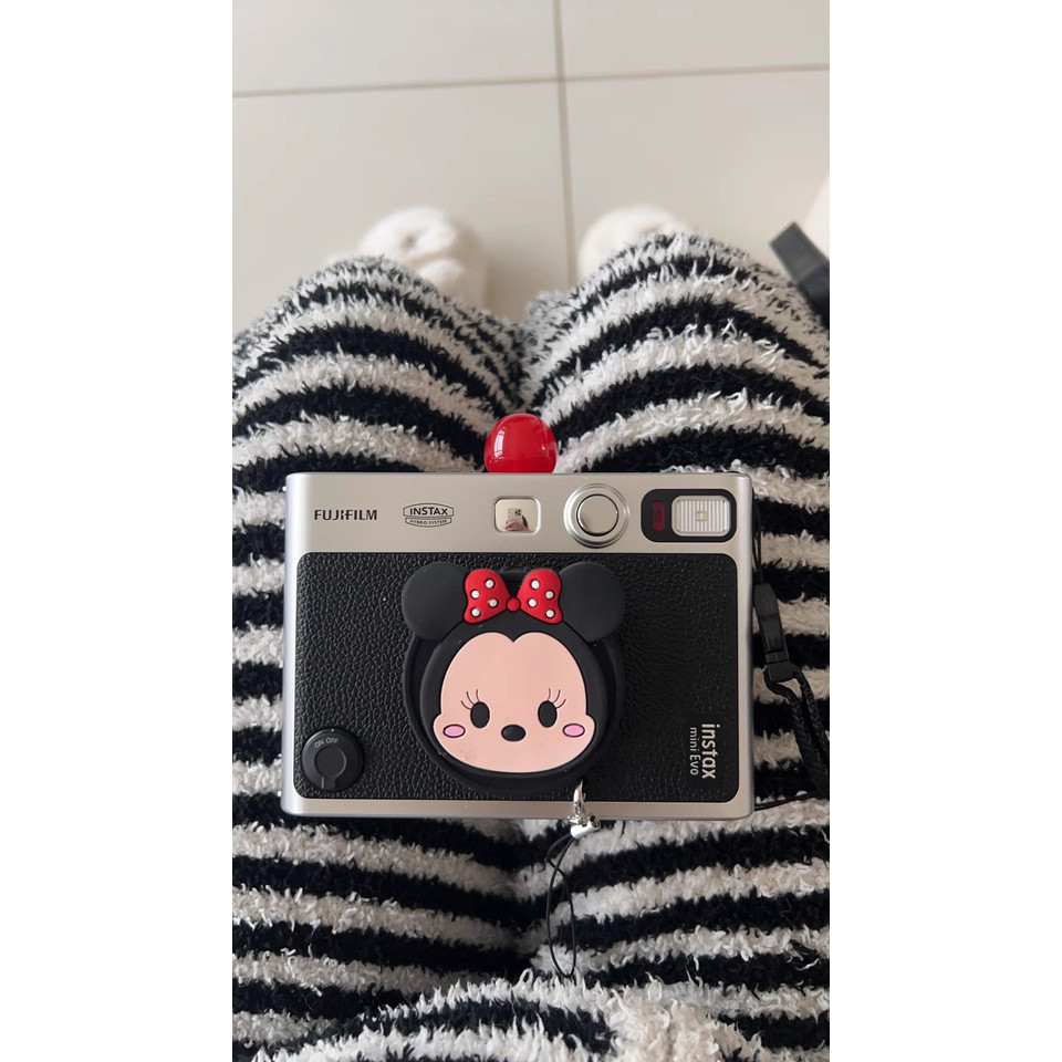 ภาพประกอบหลายสีเหมาะสําหรับ Fujifilm Instax Mini Evo พร ้ อมฝาครอบเลนส ์ ซิลิโคนป ้ องกันกล ้ องการ ์ ตูน