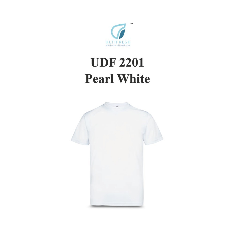.my Ultifresh UDF2201 Pearl White Performance Microfibr Dri-Fit Anti-Bacterial Anti-กลิ่นลูกเรือคอเด