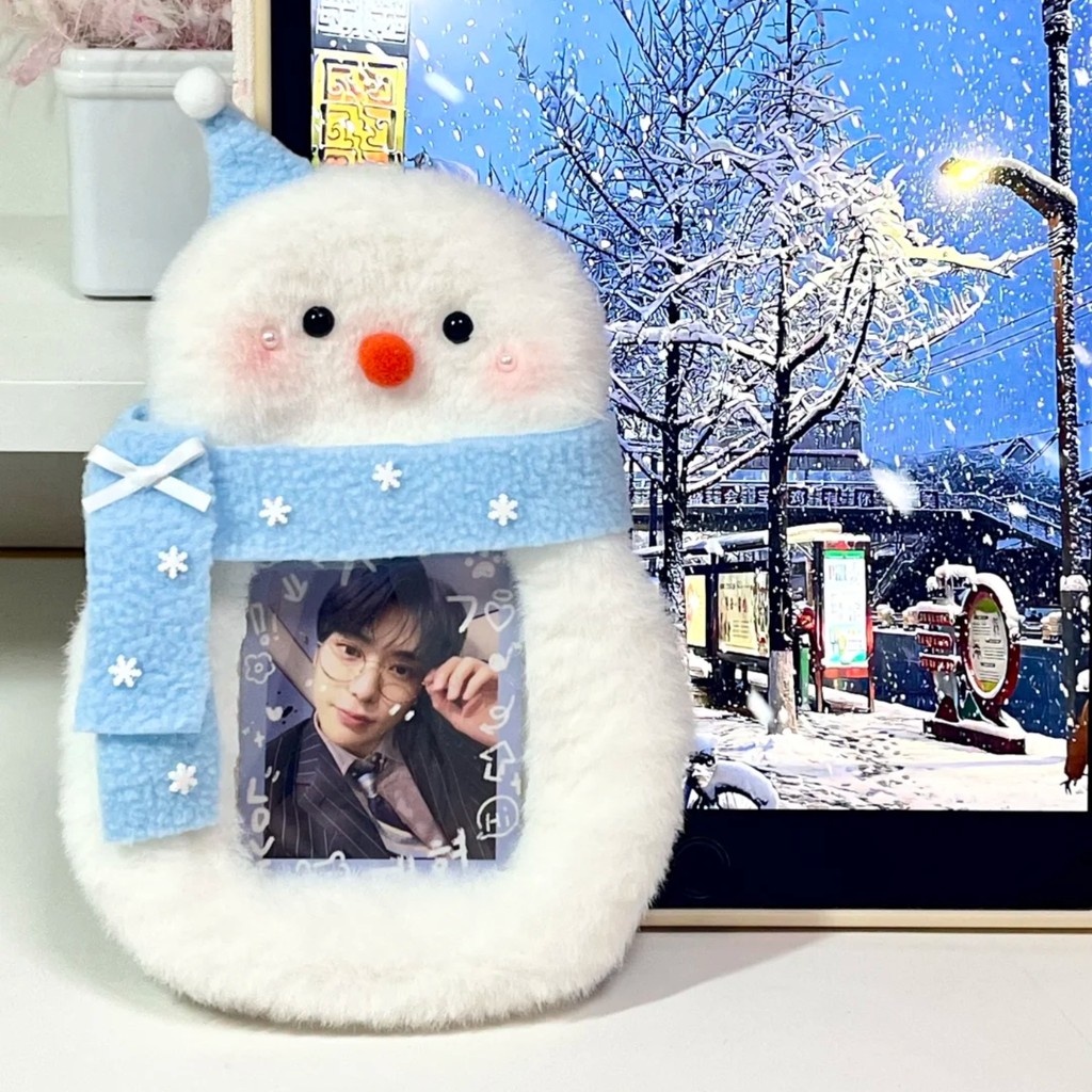 3นิ้ว/2ร เคป๊อป ไอดอลบัตรขนาดเล็กผู้ถือภาพ น่ารัก มนุษย์หิมะ ผู้ถือบัตรนักเรียน รหัส การ์ดรถบัสตุ๊กตากระเป๋าจี้พวงกุญแจเครื่