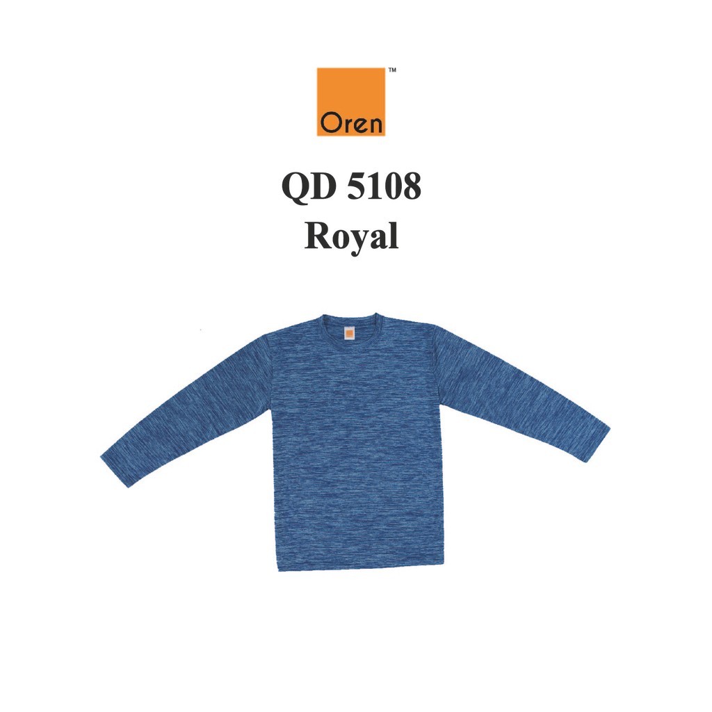 .my Oren Sport QD5108 Royal Q-Dry Heather แขนยาว Catonic Polyestr Interlock Microfibr Unisex คอกลม