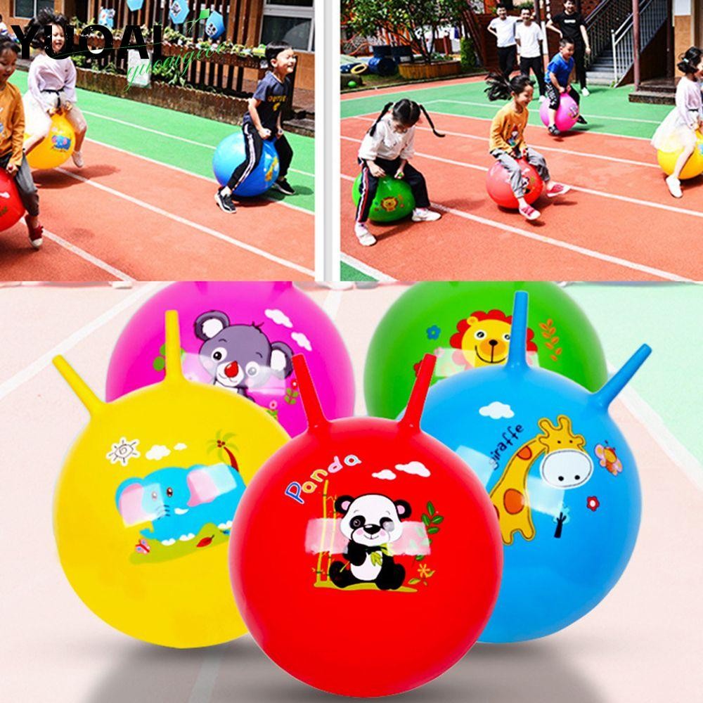 Yuoai 45 ซม.เด็ก Space Hopper Jump เกมกีฬากลางแจ้ง 2 จับสีสุ่ม Hop Ball