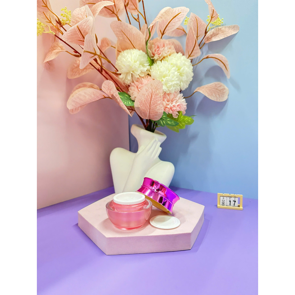 COMBO 5 - 10 PINK LOTUS UMBRELLA JARS FOR FACE CREAM 6G