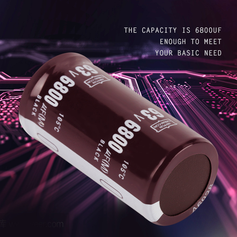2 ชิ้น 63V 6800uF Electrolytic Capacitor 25 50 มม. 105°C อุปกรณ์เสริมอะไหล่