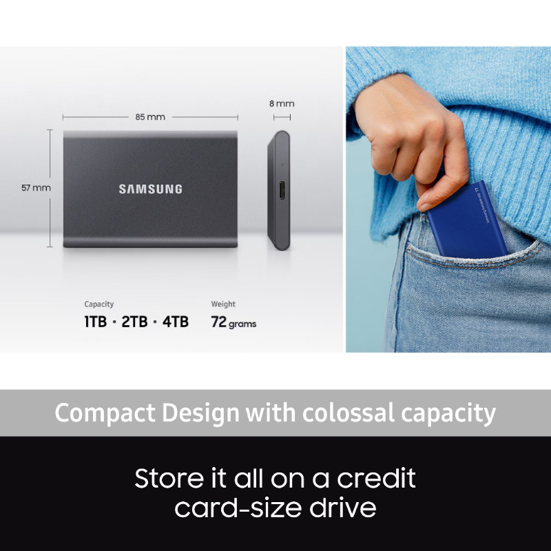 Samsung T5 [1TB/2TB/4TB/8TB/16TB/30TB/60TB/128TB] Solid External SSD ไดรฟ์ HD ฮาร์ดไดรฟ์แบType-c USB