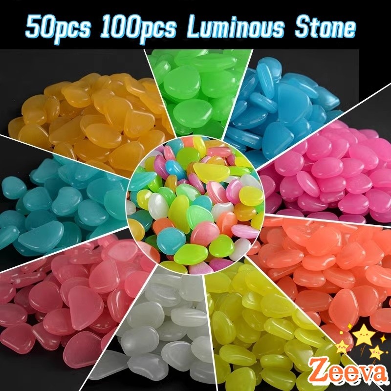 ZEEVA หินเรืองแสงตกแต่งสวน หรือตู้ปลา ขนาดหิน 0.8-1cm 40-50 ก้อน ต่อแพ็ค / 90-100 ต่อแพ็ค luminous stone