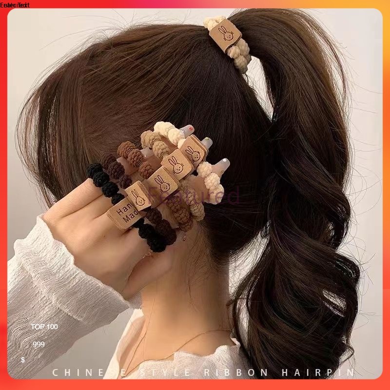 Featured ยางเส้นใหญ่มัดแน่น ยางรัดผเกาหลี หนังยางมัดผมเส้นใหญ่แบบถัก มัดเน้นไม่กินผม