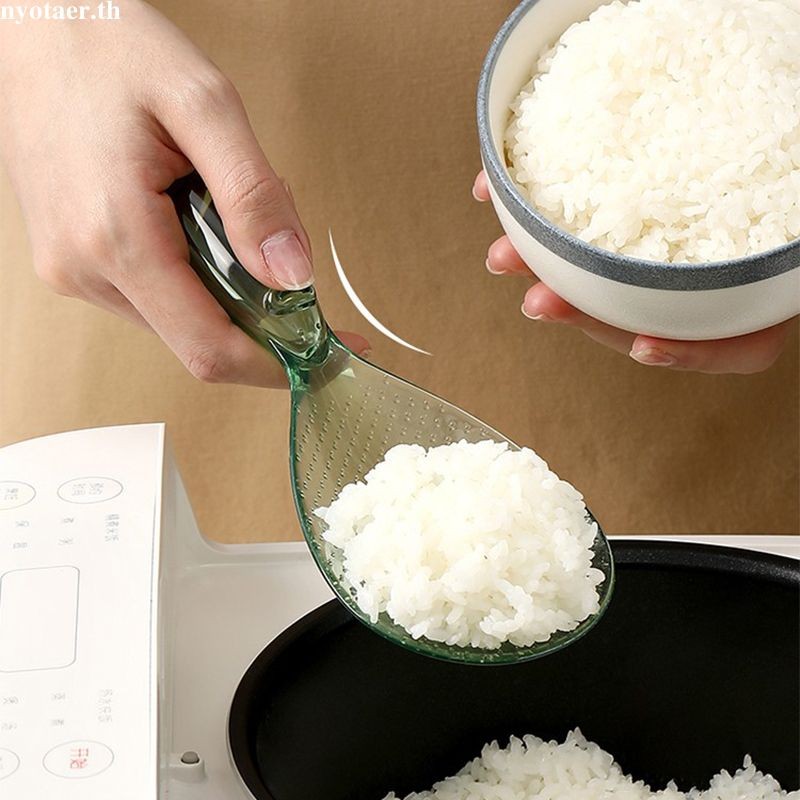 ✨COD✨ทัพพีตักข้าว ทัพพี ทัพพีตักอาหาร ทัพพีฟางข้าวสาลี ทัพพีพลาสติก ข้าวไม่ติด ล้างง่าย ตักข้าวไม่ติดทัพพี - รูปที่ 2