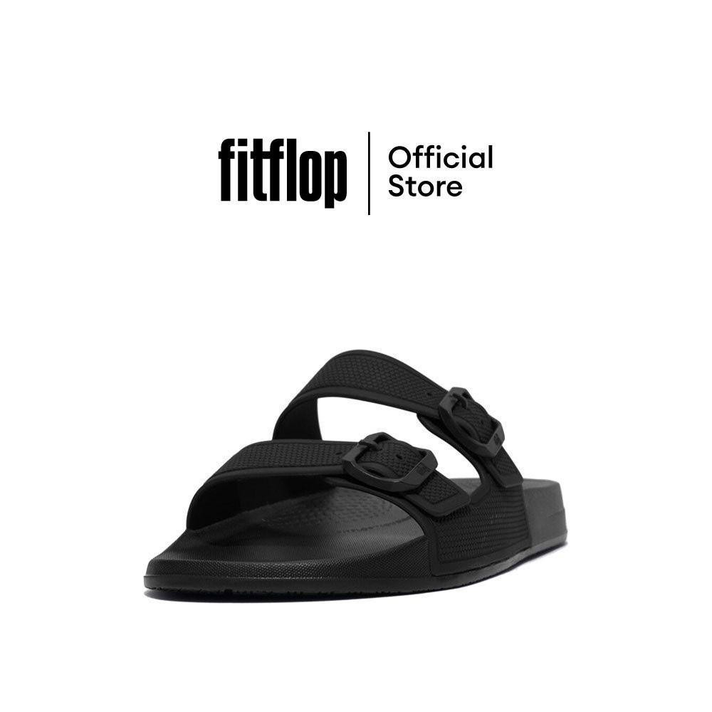 FITFLOP IQUSHION TWO-BAR BUCKLE SLIDES รองเท้าแตะผู้ชาย รุ่น GS9-001 สี BLACK