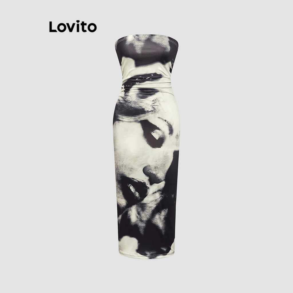 Lovito ชุดเดรสทรงลำลองสำหรับผู้หญิง L110AD188