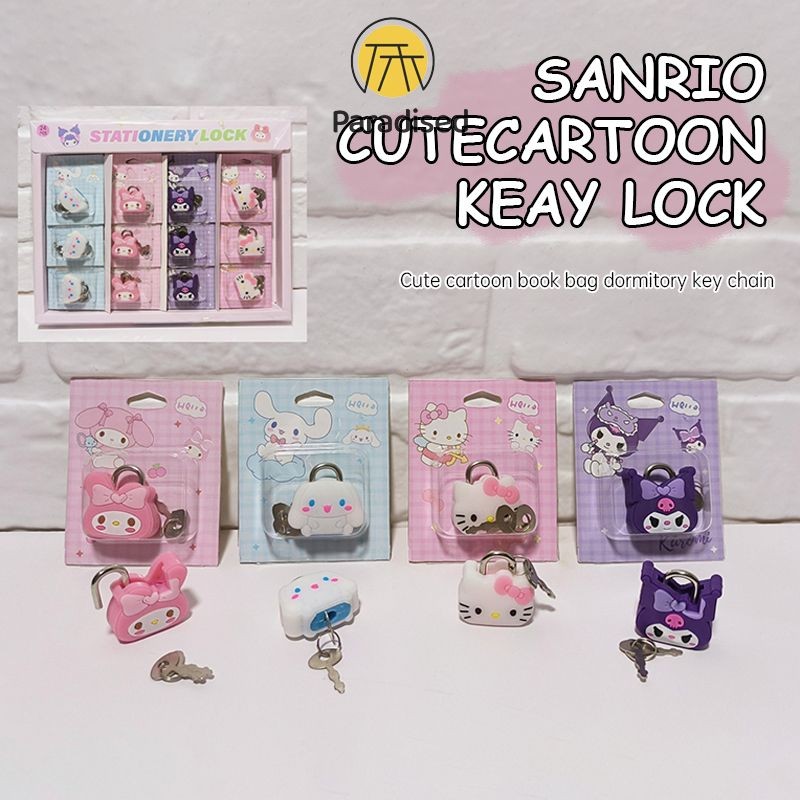 น่ารักการ์ตูน Sanrio กุญแจล็อคเครื่องเขียนแบบพกพาล็อคนักเรียนหอพักมินิตู้ล็อคParadised