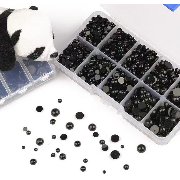 St.kunkka ดวงตาพลาสติก 3-14มม ทรงกลมแบน สําหรับตุ๊กตาหมี DIY