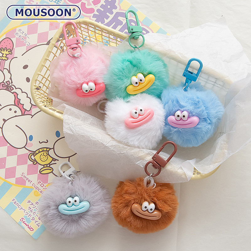 มูซูน น่ารักไส้กรอกปาก ฝอย ลูกบอล จี้ตลกสนุกคู่น่าเกลียดและน่ารักนักเรียนกระเป๋านักเรียนจี้