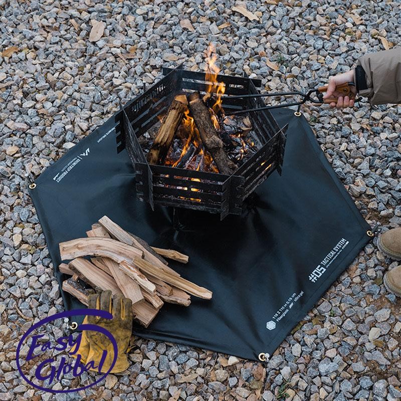 Shinetrip ลมยุทธวิธี Blackened กลางแจ้ง BBQ Camping แผ่นฉนวนกันความร้อน Fire ทนสารหน่วงไฟซิลิโคน