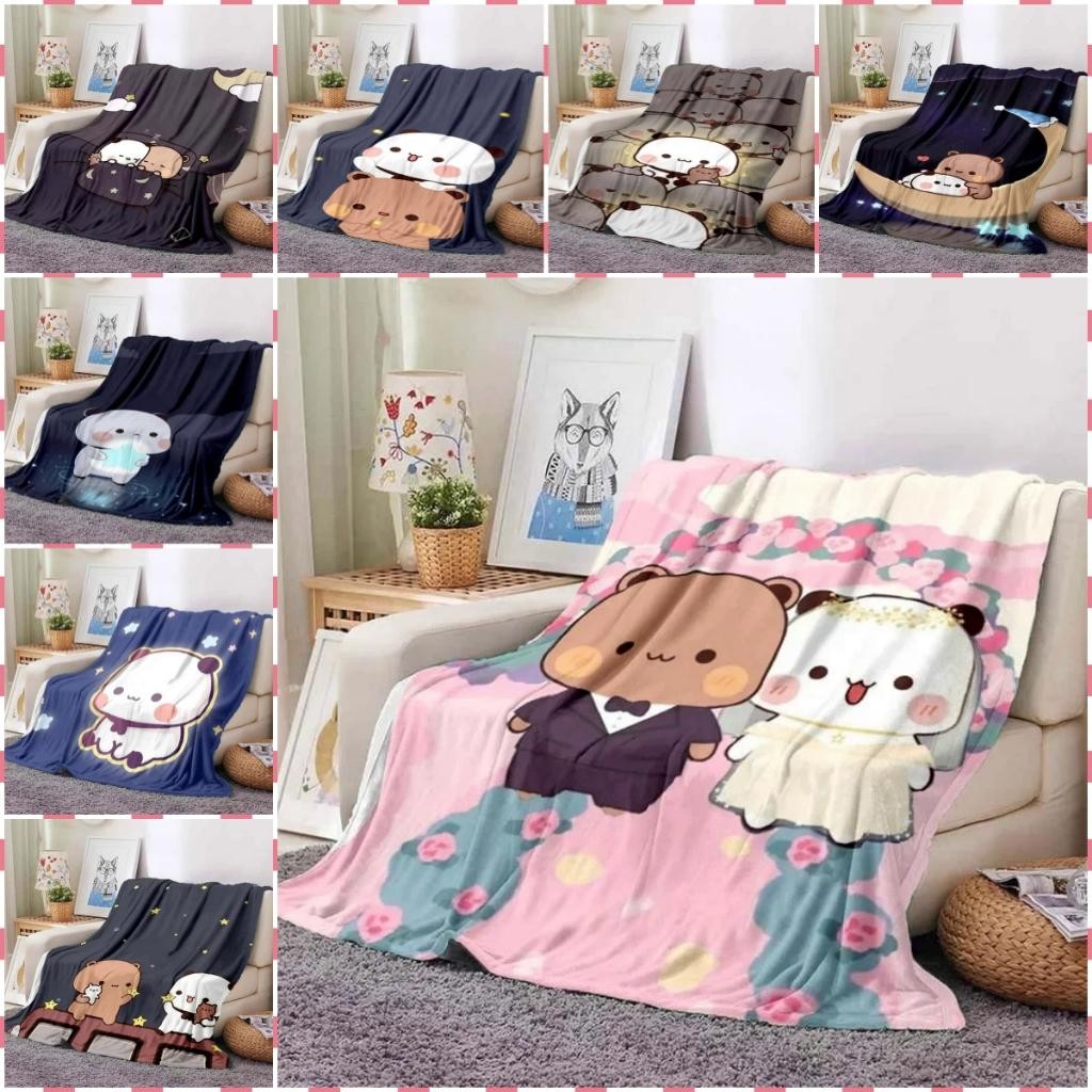 น่ารัก Bubu และ Dudu Series ผ้าห่มการ์ตูนพิมพ์เด็ก Warm Flannel นุ่มสบาย Home Travel ผ้าห่มผ้าห่มของขวัญวันเกิด