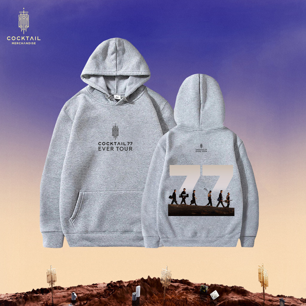 ผ้าฝ้าย Hoodie👕 4 สี COCKTAIL 77 EVER TOUR HOODIES #2 เสื้อฮู้ดแบบสวมหัวยูนิเซ็กส์ M-.3XL