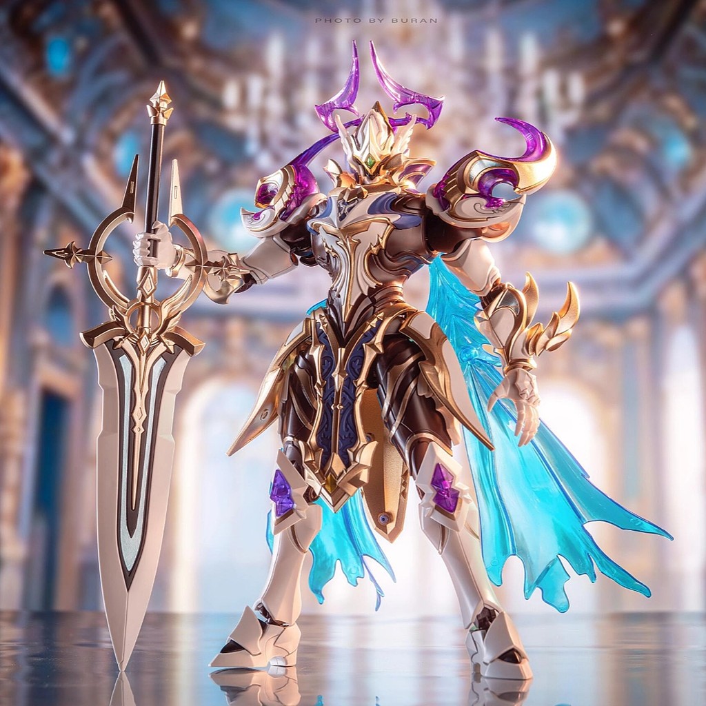 King Glory Armor Silver White Aria ปรับ Lanling King Mengtian Building Block ของเล่นเด็กการศึกษาประกอบ Mecha Boy ของขวัญวันเกิด