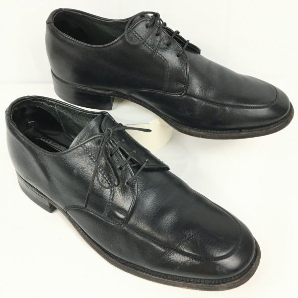 80s以前?Vintage 　UFCW/ユニオン　Uチップ/ビジネスシューズ/サービスシューズ〈黒/BLACK/ブラック〉size8.5E/C：26.0-26.5程度//men's 菅NO.ZE-18