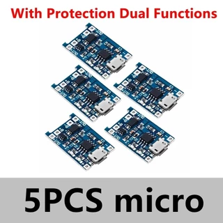 5pcs 5V 1A Micro/Type-c/ 18650 TP4056 แบตเตอรี่ลิเธียมโมดูลชาร์จบอร์ดพร้อมฟังก์ชั่นป้องกัน Li-ion