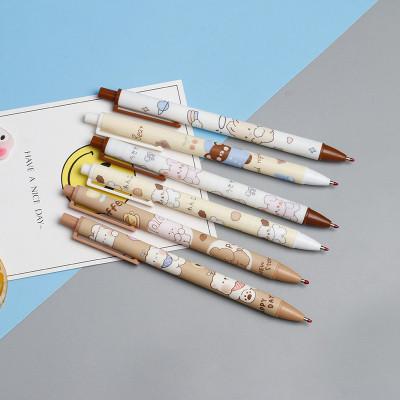 ปากกาเจลลายการ์ตูน Student and Office Pen Cute Cow Bear Motif Pen Smile shop 561