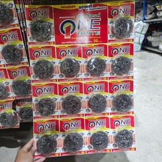 ฝอยสแตนเลส One Brite วัน ไบร์ท ยกแผง 12+2 ชิ้น
