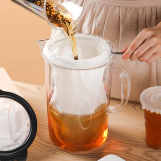 SUGA ถุงผ้ากรองชา ถุงกรอง แบบมีซิป ถุงกรองดริปกาแฟ กรองชา กาแฟ ถุงต้มยา สมุนไพร ผ้าขาวบาง กรองได้ละเอียด SUR386