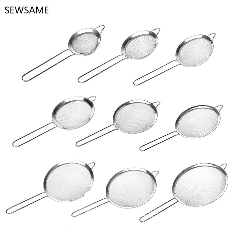 Kitchen Stainless Steel Flour  Strainer Mesh Colander Sieve Filter Sifter