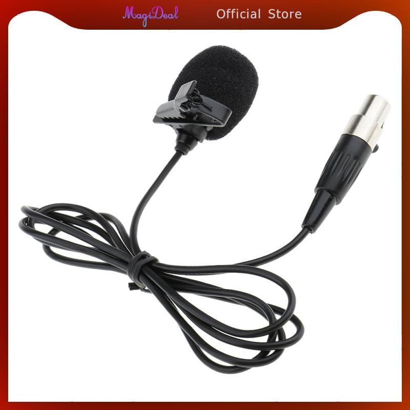 [MAGIDEAL] 3PIN XLR Lavalier Lapel Tie-clip ไมโครโฟนสําหรับโทรโข่งเครื่องขยายเสียงสีดํา