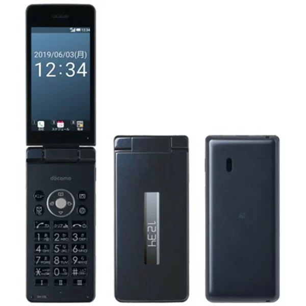 Sharp Aquos SH-03L Cameraless Phone Unlocked สีดํา (มือสอง,90%ใหม่ )