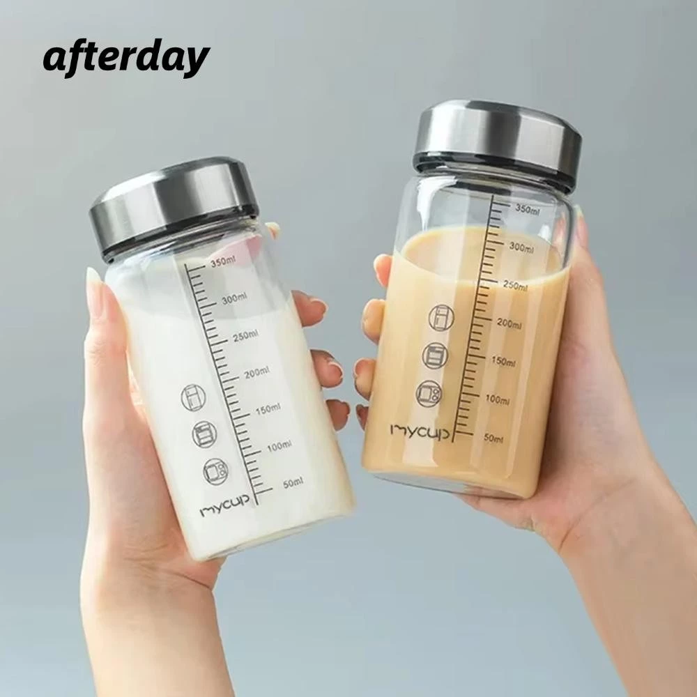 AFTERDAY568 แก้วชานม 350 มล. ขวดน้ำแก้วพกพา