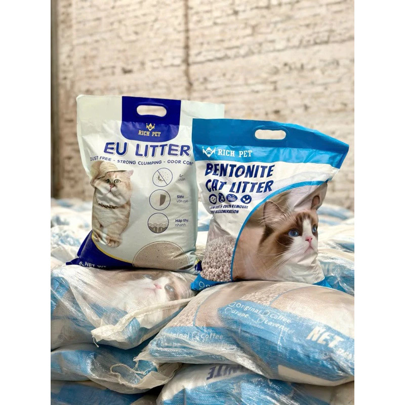 Bentonite Cat Litter Rich Pet ซุปเปอร์จับตัวเป็นก้อน Litter 8กก. (17,64L) กลิ่นกาแฟ 4.0