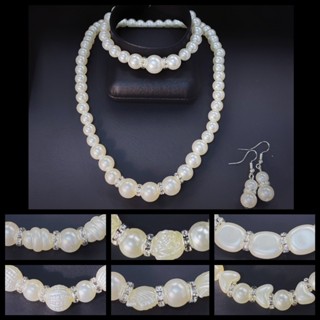 5-12 ปี ชุดสร้อยกำไลไข่มุก สไตล์ต่างๆ ต่างหูเป็นแบบเจาะ ผู้ใ…