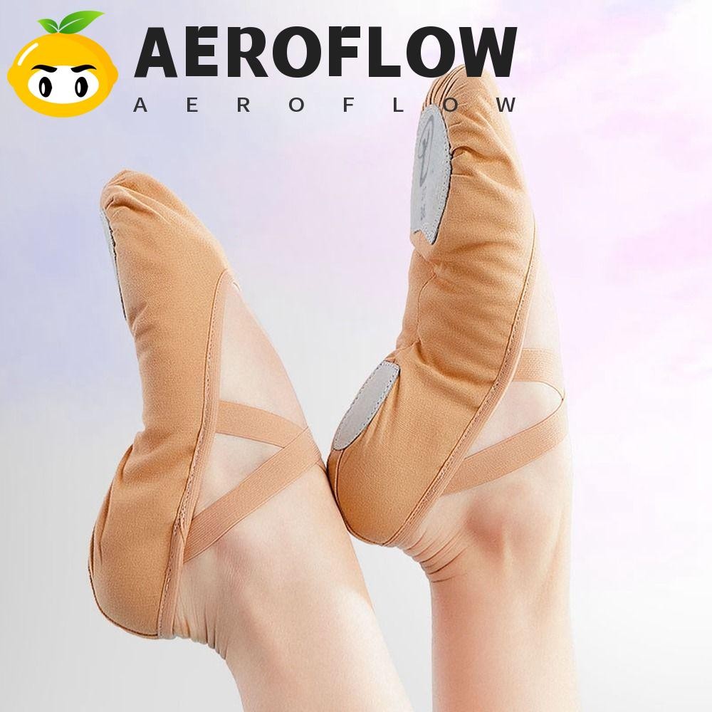 AEROFLOW รองเท้าเต้นรํายิมนาสติกน่ารัก Simple Ballet Dance ละตินเต้นรําโยคะผ้าใบหนังนุ่มรองเท้าสาว