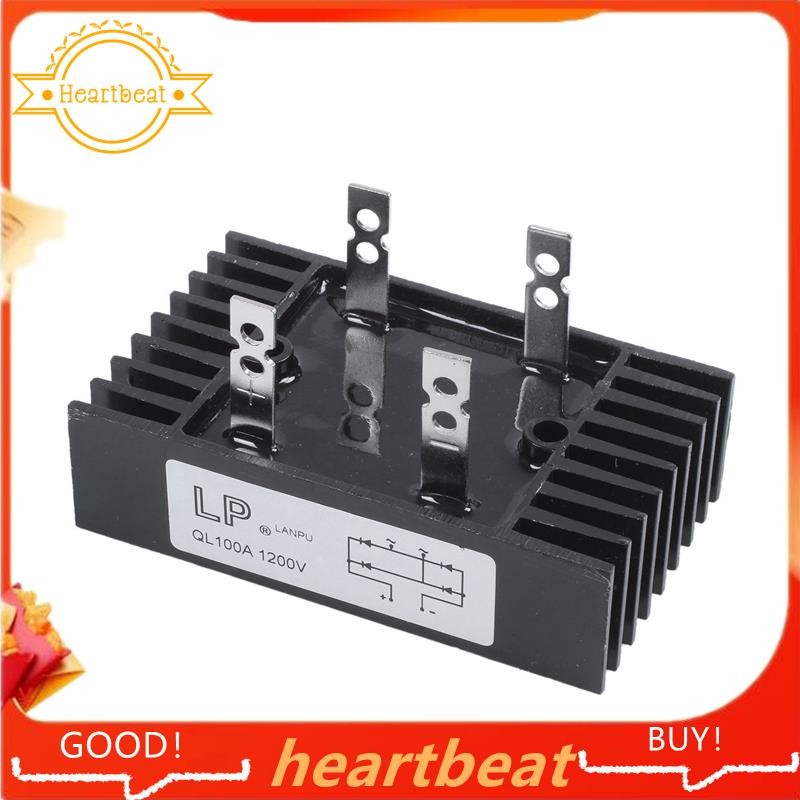 100Amp 1200Volts 4 Pins 1 เฟสไดโอดสะพาน Rectifier QL100 ประเภท