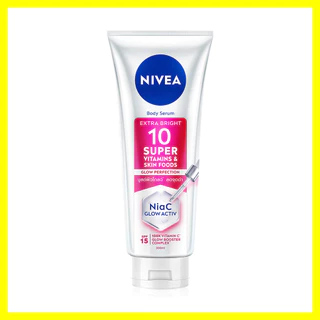 NIVEA Extra Bright 10 Super Vitamins & Skin Foods Body Serum Glow Perfection 300ml นีเวีย เซรั่มบำรุงผิวกาย ลดเลือนร...