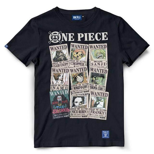 เสื้อยืดวันพีช One piece-77-BK Wanted