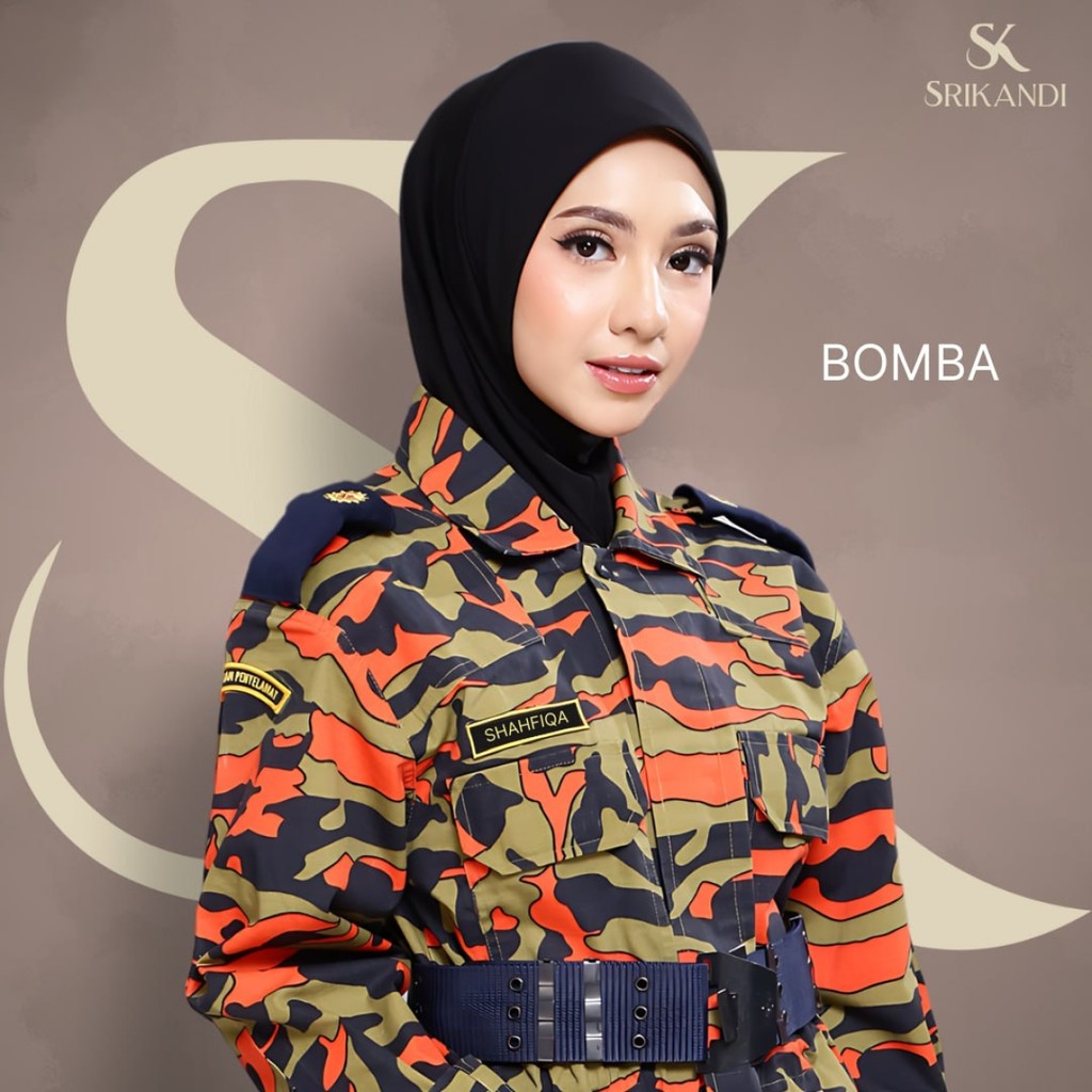 SrichKandi [สีดํา] กันสาด Scuba Army Navy Fire Uniform Kingdom ผ้าซิ่นสบาย