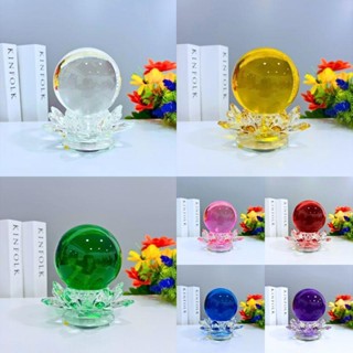 ดอกบัวลูกแก้วคริสตัล เสริมฮวงจุ้ย ฐานดอกบัวใส่ลูกแก้วขนาด 5/…