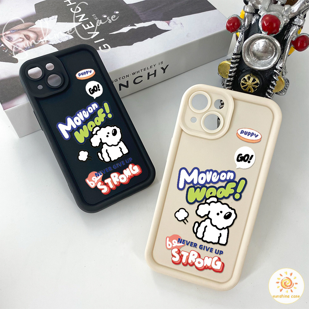 พร้อมส่ง เคสมือถือสำหรับOPPO ลูกหมาขาวมีกำลังใจ เคสป้องกันมือถือ A52 A74 A15 A16 A17 A31 A15S A38 A58 A78 A6 A55 A54 A98