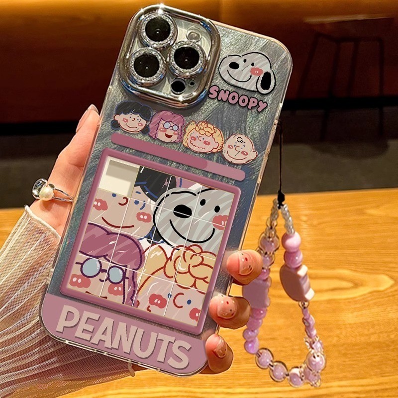 จัดส่งทันที เคสไอโฟน11 13 14 15 16 Pro Max จิ๊กซอว์น่ารัก Snoopy Hard Case For iPhone 13PM,16PM,15PM,14PM,12PM