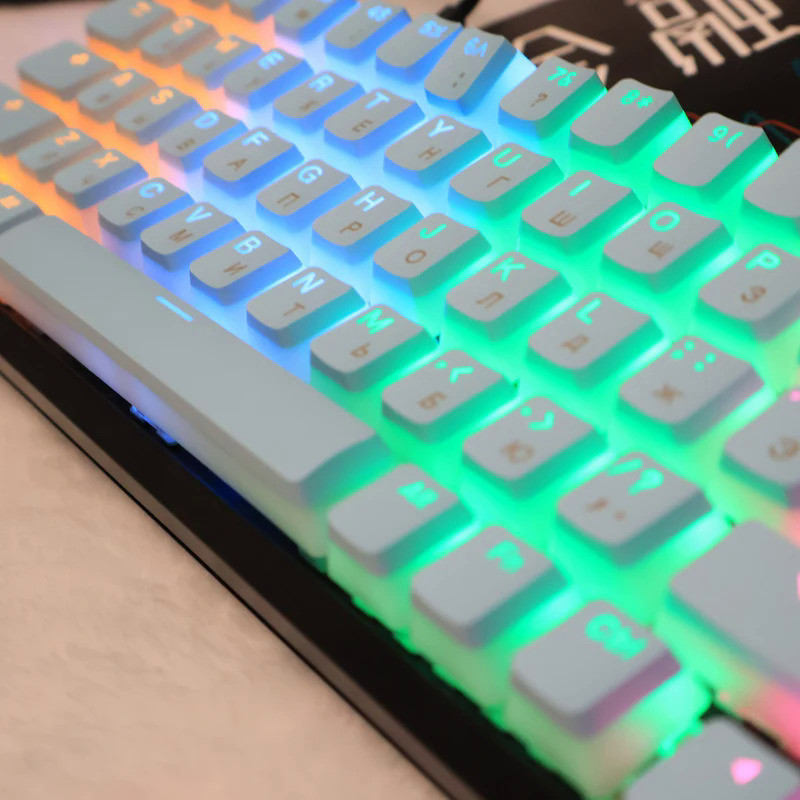Cyrillic/n Pudding Keycaps Layout Keycap for Mechanical Keyboards Keycap Double Shot PBT Full 117 Ke