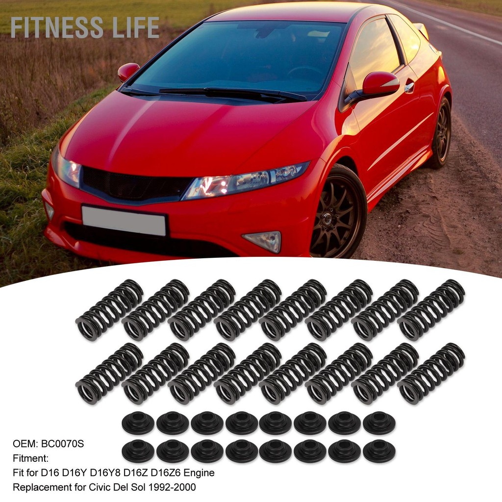 Fitness Life เครื่องยนต์สปริงวาล์ว Retainers Kit 12.45 มม.ยก 1.320 ม้วนผูก BC0070S สำหรับ Civic Del Sol 1992-2000