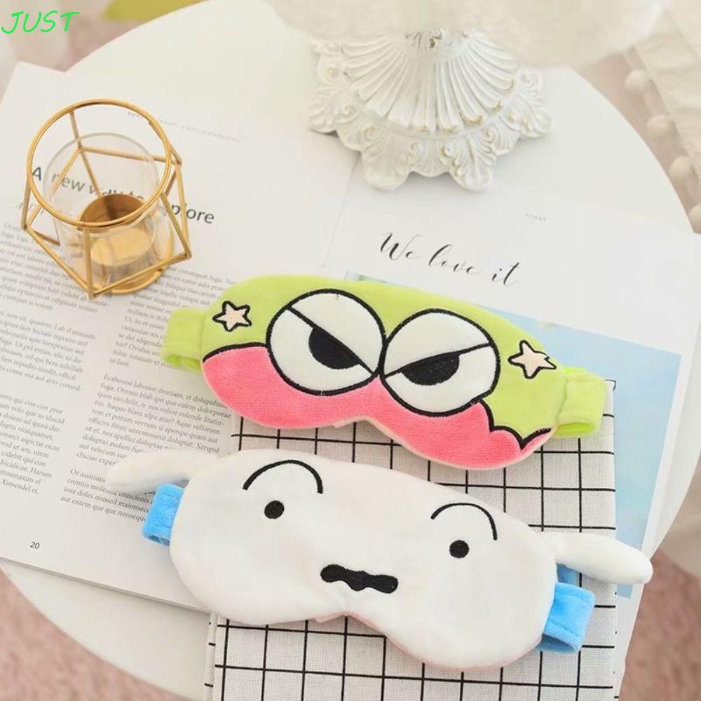 Just Crayon Shin Chan Eye Mask, Dog Pig Cartoon Plush Eye Mask, น้ําหนักเบาปรับ Light Isolation Cute Night Eyeshade Travel